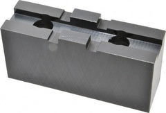 Bison - 10" Chuck Capacity, Tongue & Groove Attachment, Square Soft Lathe Chuck Jaw - 1 Jaw, Steel, 2-1/8" Btw Mount Hole Ctrs, 4-3/16" Long x 1-9/32" Wide x 2.028" High, 1/2" Groove - Exact Tooling