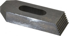 Value Collection - 5/8" Stud, Heat Treated Steel, Plain Strap Clamp - 1.772" Travel, 4" OAL x 1-1/2" Wide x 3/4" High, Black Oxide Finish, Tapered Nose - Exact Tooling