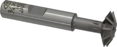 Interstate - 3/4° 3/4" Cut Diam, 3/16" Cut Width, 3/8" Shank, High Speed Steel Double-Angle Cutter - Exact Tooling