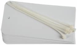 NMC - 3" High x 6" Long, Safety & Facility Blank Tag - 2 Sides, White Unrippable Vinyl - Exact Tooling