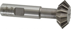 Interstate - 1-3/8° 1-3/8" Cut Diam, 1/2" Cut Width, 5/8" Shank, High Speed Steel Double-Angle Cutter - Exact Tooling