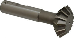 Interstate - 1-1/2° 1-1/2" Cut Diam, 9/16" Cut Width, 5/8" Shank, High Speed Steel Double-Angle Cutter - Exact Tooling