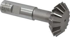 Interstate - 1-7/8° 1-7/8" Cut Diam, 5/8" Cut Width, 3/4" Shank, High Speed Steel Double-Angle Cutter - Exact Tooling