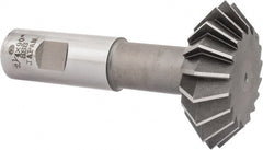 Interstate - 2-1/4° 2-1/4" Cut Diam, 3/4" Cut Width, 7/8" Shank, High Speed Steel Double-Angle Cutter - Exact Tooling
