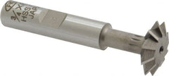 Interstate - 3/4° 3/4" Cut Diam, 3/16" Cut Width, 3/8" Shank, Cobalt Double-Angle Cutter - Exact Tooling