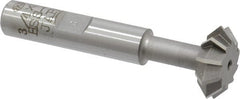 Interstate - 3/4° 3/4" Cut Diam, 1/4" Cut Width, 3/8" Shank, Cobalt Double-Angle Cutter - Exact Tooling