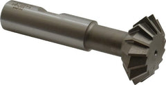 Interstate - 1-3/8° 1-3/8" Cut Diam, 1/2" Cut Width, 5/8" Shank, Cobalt Double-Angle Cutter - Exact Tooling