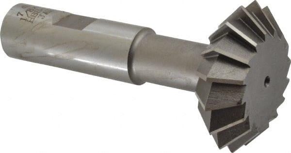 Interstate - 1-7/8° 1-7/8" Cut Diam, 5/8" Cut Width, 3/4" Shank, Cobalt Double-Angle Cutter - Exact Tooling