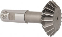 Interstate - 2-1/4° 2-1/4" Cut Diam, 3/4" Cut Width, 7/8" Shank, Cobalt Double-Angle Cutter - Exact Tooling