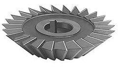 Value Collection - 4" Diam x 1" Width of Cut, 45° Included Angle, Arbor Connection, High Speed Steel Single Angle Cutter - Right Hand Cut, Oxide Finish - Exact Tooling
