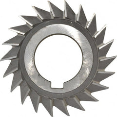 Value Collection - 3" Diam x 1/2" Width of Cut, 45° Included Angle, Arbor Connection, High Speed Steel Single Angle Cutter - Right Hand Cut, Oxide Finish - Exact Tooling
