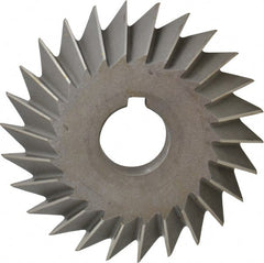Value Collection - 4" Diam x 3/4" Width of Cut, 45° Included Angle, Arbor Connection, High Speed Steel Single Angle Cutter - Right Hand Cut, Oxide Finish - Exact Tooling