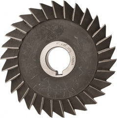 Value Collection - 6" Diam x 1" Width of Cut, 45° Included Angle, Arbor Connection, High Speed Steel Single Angle Cutter - Right Hand Cut, Oxide Finish - Exact Tooling