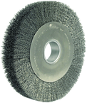 10" Diameter - 2 Arbor Hole - Crimped Steel Wire Straight Wheel - Exact Tooling