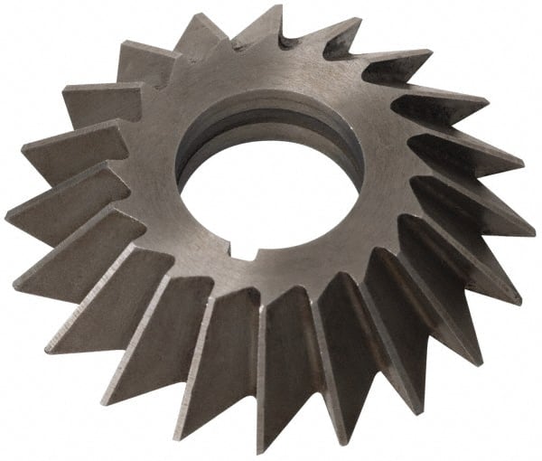 Value Collection - 3" Diam x 3/4" Width of Cut, 60° Included Angle, Arbor Connection, High Speed Steel Single Angle Cutter - Left Hand Cut, Uncoated - Exact Tooling