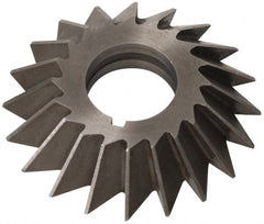 Value Collection - 6" Diam x 3/4" Width of Cut, 45° Included Angle, Arbor Connection, High Speed Steel Single Angle Cutter - Left Hand Cut, Oxide Finish - Exact Tooling