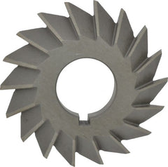 Value Collection - 2-1/2" Diam x 1/2" Width of Cut, 45° Included Angle, Arbor Connection, High Speed Steel Single Angle Cutter - Left Hand Cut, Oxide Finish - Exact Tooling