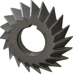 Value Collection - 2-3/4" Diam x 1/2" Width of Cut, 45° Included Angle, Arbor Connection, High Speed Steel Single Angle Cutter - Left Hand Cut, Oxide Finish - Exact Tooling