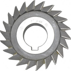 Value Collection - 3" Diam x 5/8" Width of Cut, 45° Included Angle, Arbor Connection, High Speed Steel Single Angle Cutter - Left Hand Cut, Oxide Finish - Exact Tooling