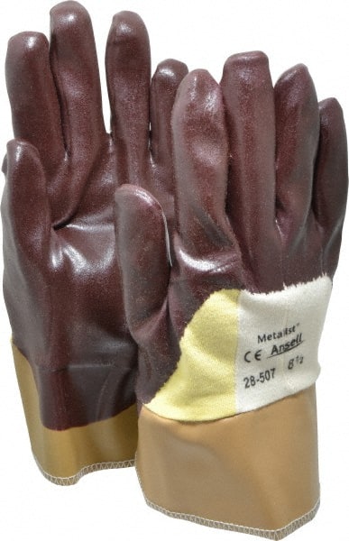 Ansell - Size M (8.5), ANSI Cut Lvl 2, Abrasion Lvl 3, Nitrile Coated Cut Resistant Gloves - Exact Tooling