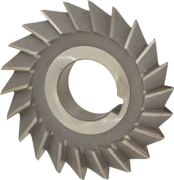 Value Collection - 3" Diam x 5/8" Width of Cut, 60° Included Angle, Arbor Connection, High Speed Steel Single Angle Cutter - Right Hand Cut, Oxide Finish - Exact Tooling