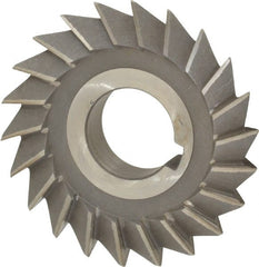 Value Collection - 3" Diam x 5/8" Width of Cut, 60° Included Angle, Arbor Connection, High Speed Steel Single Angle Cutter - Right Hand Cut, Oxide Finish - Exact Tooling