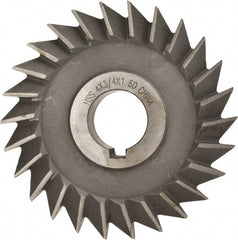 Value Collection - 4" Diam x 3/4" Width of Cut, 60° Included Angle, Arbor Connection, High Speed Steel Single Angle Cutter - Right Hand Cut, Oxide Finish - Exact Tooling