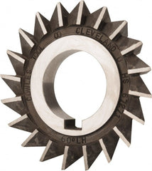 Value Collection - 3" Diam x 1/2" Width of Cut, 60° Included Angle, Arbor Connection, High Speed Steel Single Angle Cutter - Left Hand Cut, Oxide Finish - Exact Tooling