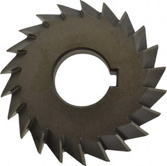 Value Collection - 3" Diam x 5/8" Width of Cut, 60° Included Angle, Arbor Connection, High Speed Steel Single Angle Cutter - Left Hand Cut, Uncoated - Exact Tooling