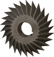 Value Collection - 4° 4" Cut Diam, 3/4" Cut Width, 1" Arbor, High Speed Steel Double-Angle Cutter - Exact Tooling