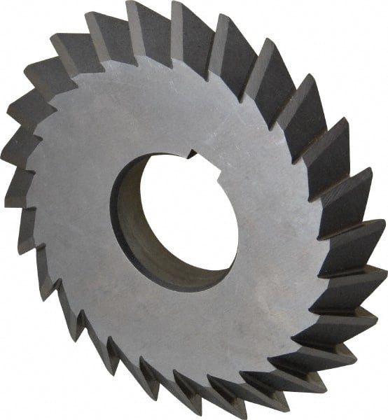 Value Collection - 4° 4" Cut Diam, 1/2" Cut Width, 1-1/4" Arbor, High Speed Steel Double-Angle Cutter - Exact Tooling
