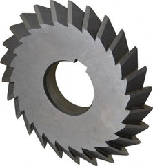 Value Collection - 4° 4" Cut Diam, 1/2" Cut Width, 1-1/4" Arbor, High Speed Steel Double-Angle Cutter - Exact Tooling