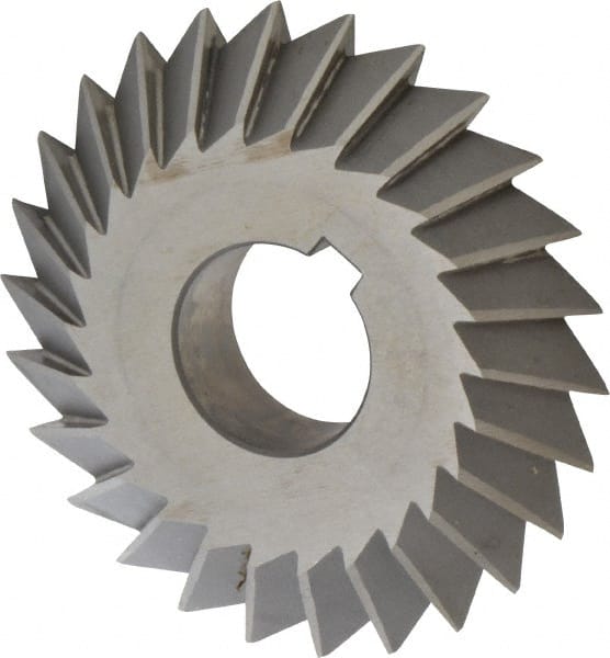 Value Collection - 4° 4" Cut Diam, 3/4" Cut Width, 1-1/4" Arbor, High Speed Steel Double-Angle Cutter - Exact Tooling
