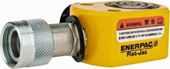 Enerpac - 10 Ton, 0.44" Stroke, 0.98 Cu In Oil Capacity, Portable Hydraulic Flat Body Cylinder - 2.24 Sq In Effective Area, 1.69" Lowered Ht., 2.13" Max Ht., 1.69" Cyl Bore Diam, 1.5" Plunger Rod Diam, 10,000 Max psi - Exact Tooling