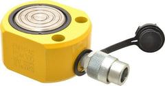 Enerpac - 30 Ton, 0.5" Stroke, 3.25 Cu In Oil Capacity, Portable Hydraulic Flat Body Cylinder - 6.49 Sq In Effective Area, 2.31" Lowered Ht., 2.81" Max Ht., 2.88" Cyl Bore Diam, 2.5" Plunger Rod Diam, 10,000 Max psi - Exact Tooling
