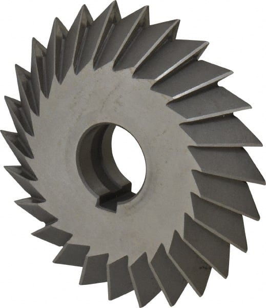 Value Collection - 5° 5" Cut Diam, 1" Cut Width, 1-1/4" Arbor, High Speed Steel Double-Angle Cutter - Exact Tooling