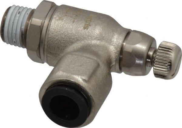 Legris - 3/8" Tube OD x 1/4" NPT Metal Flow Control Regulator - 0 to 145 psi & Treated Brass Material - Exact Tooling
