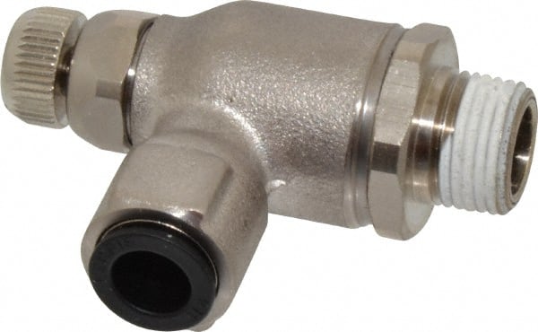 Legris - 3/8" Tube OD x 3/8" NPT Metal Flow Control Regulator - 0 to 145 psi & Treated Brass Material - Exact Tooling