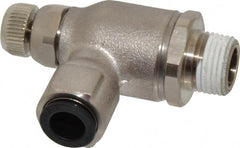 Legris - 3/8" Tube OD x 3/8" NPT Metal Flow Control Regulator - 0 to 145 psi & Treated Brass Material - Exact Tooling