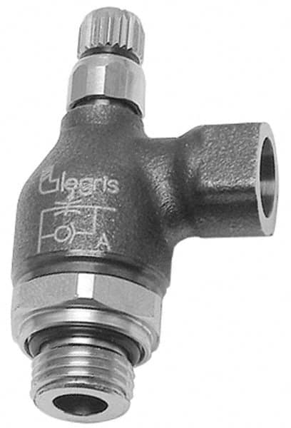 Legris - 3/8" BSPP Mini Swivel Flow Control Regulator - 0 to 145 psi, Treated Brass Material & Buna Nitrile O-Ring - Exact Tooling