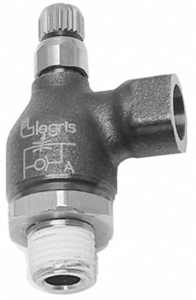 Legris - 3/8" NPT Mini Swivel Flow Control Regulator - 0 to 145 psi, Treated Brass Material & Viton O-Ring - Exact Tooling