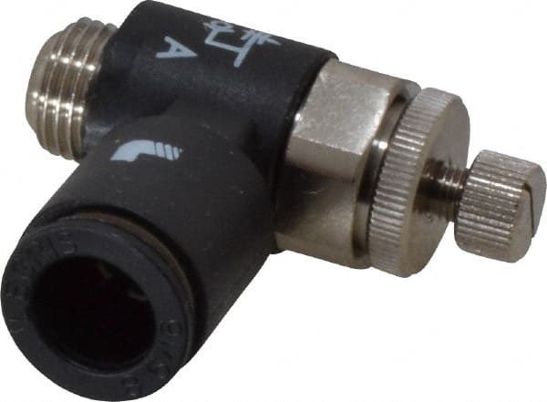 Legris - 8mm Tube OD x 1/8" BSPP Miniature Flow Control Regulator - 0 to 145 psi & Nylon Material - Exact Tooling