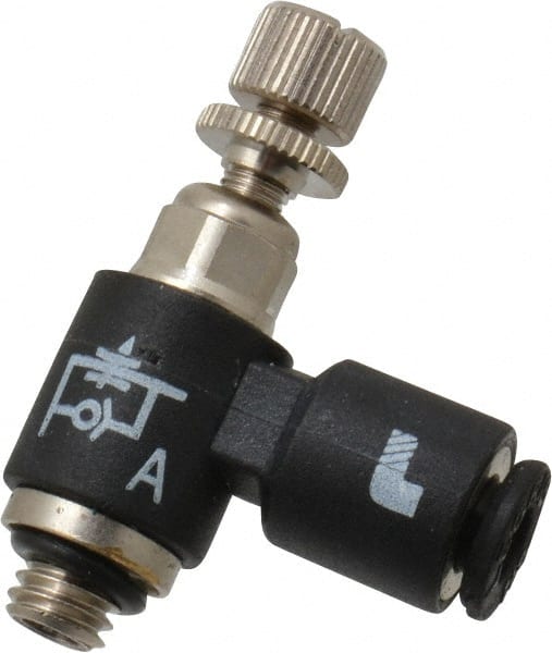 Legris - 1/8" OD x 10-32 UNF Miniature Flow Control Regulator - 0 to 145 psi & Nylon Material - Exact Tooling