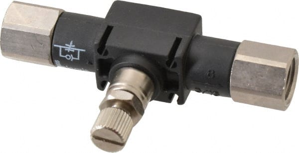 Legris - 1/4" NPT Threaded In-Line Flow Control Valve - 0 to 145 psi & Nylon Material - Exact Tooling