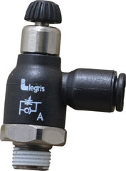 Legris - 6mm Tube OD x 1/8 Male BSPT Compact Meter Out Flow Control Valve - 14.5 to 145 psi, Nylon - Exact Tooling