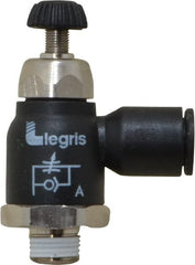 Legris - 8mm Tube OD x 1/8 Male BSPT Compact Meter Out Flow Control Valve - 14.5 to 145 psi, Nylon - Exact Tooling