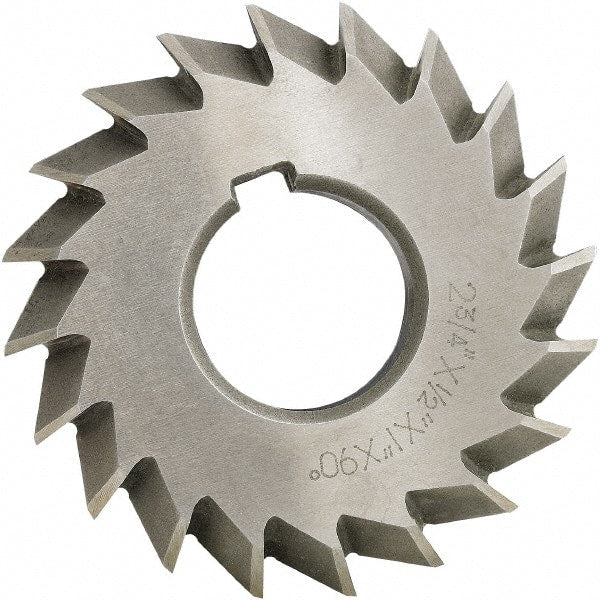 Made in USA - 4° 4" Cut Diam, 1/2" Cut Width, 1-1/4" Arbor, High Speed Steel Double-Angle Cutter - Exact Tooling