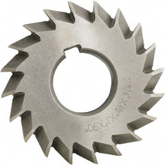 Value Collection - 6° 6" Cut Diam, 3/4" Cut Width, 1-1/4" Arbor, High Speed Steel Double-Angle Cutter - Exact Tooling