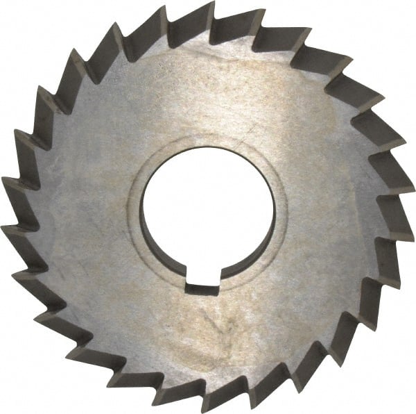Value Collection - 4° 4" Cut Diam, 1/2" Cut Width, 1-1/4" Arbor, High Speed Steel Double-Angle Cutter - Exact Tooling