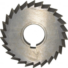 Value Collection - 4° 4" Cut Diam, 1/2" Cut Width, 1-1/4" Arbor, High Speed Steel Double-Angle Cutter - Exact Tooling